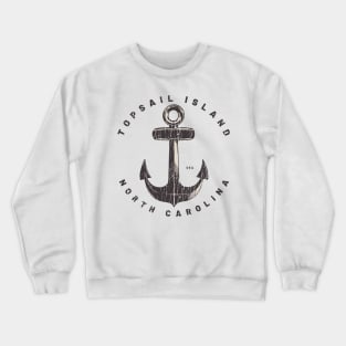 Topsail Island, NC Summertime Vacationing Big Anchor Crewneck Sweatshirt